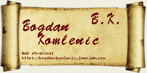 Bogdan Komlenić vizit kartica